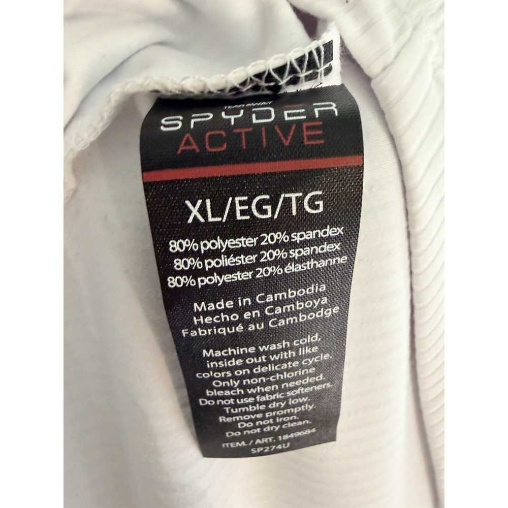 Spyder Women's Active Ribbed Short Sleeve Tee, White, Size XL - Picture 7 of 7
